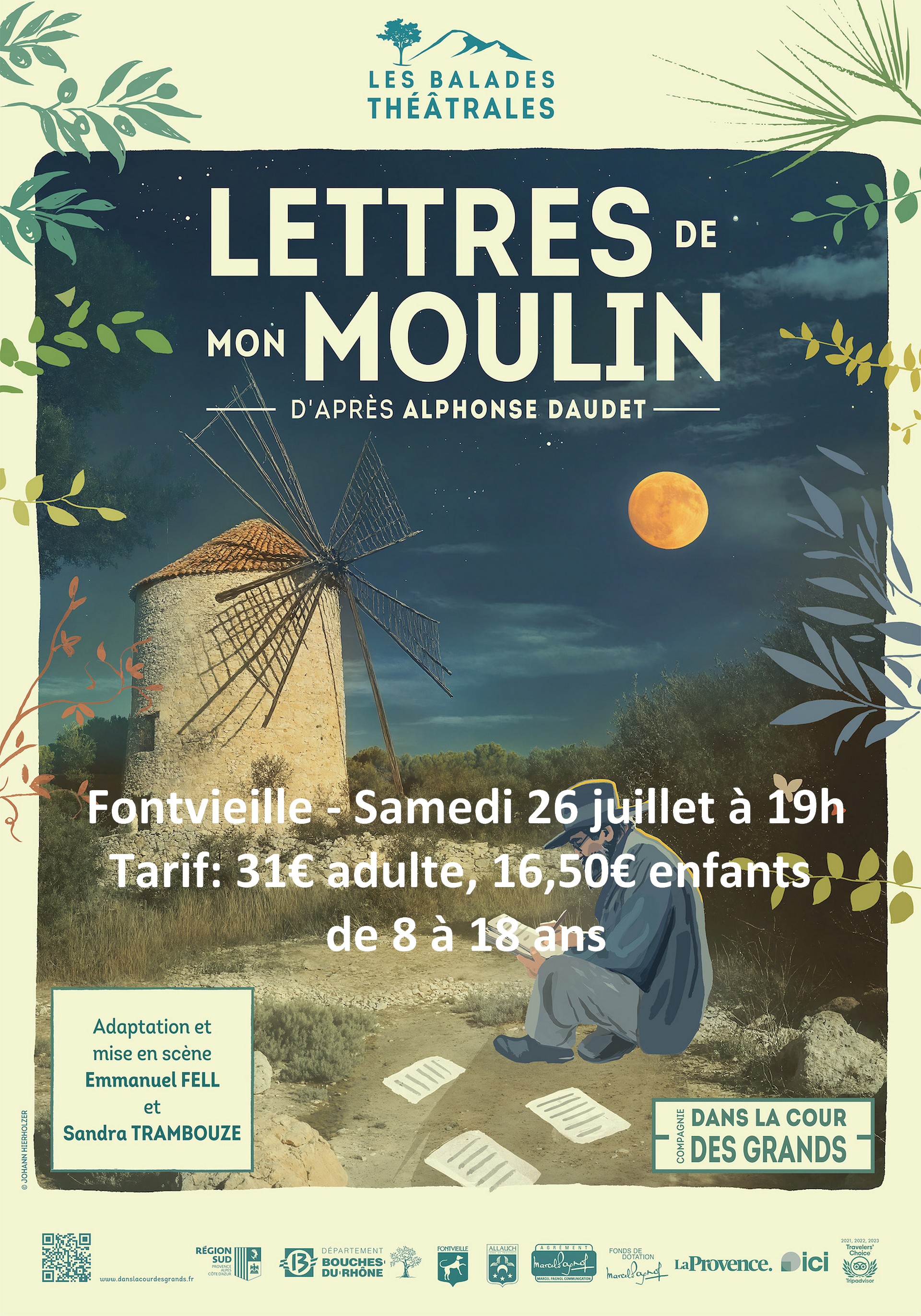 Balade théâtrale - Lettres de mon Moulin par la Compagnie Dans la Cour des Grands