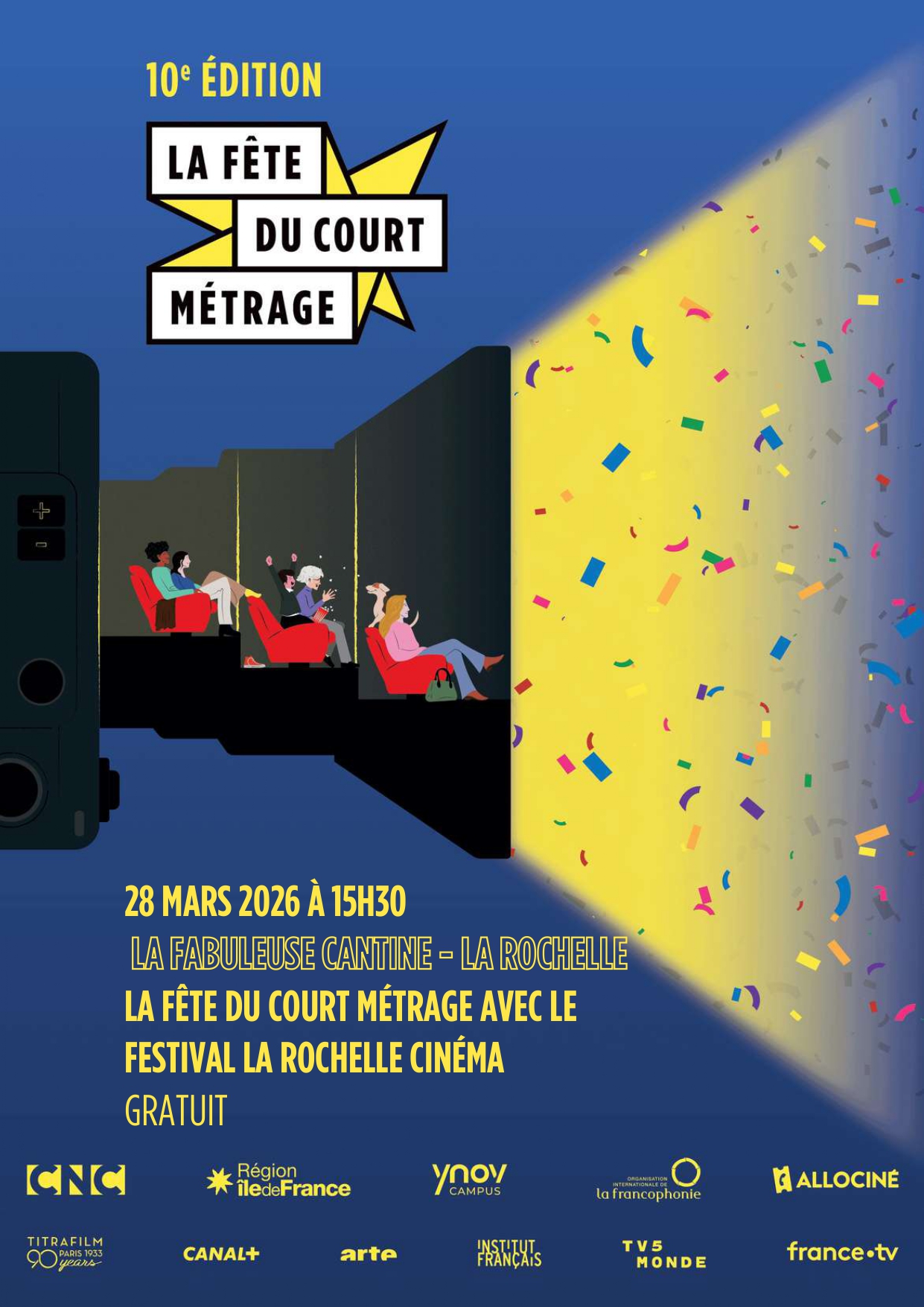 Projection - Fête du court-métrage avec le festival La Rochelle cinéma projection à La Fabuleuse Cantine