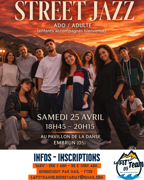 Atelier danse Street jazz - Ados adultes