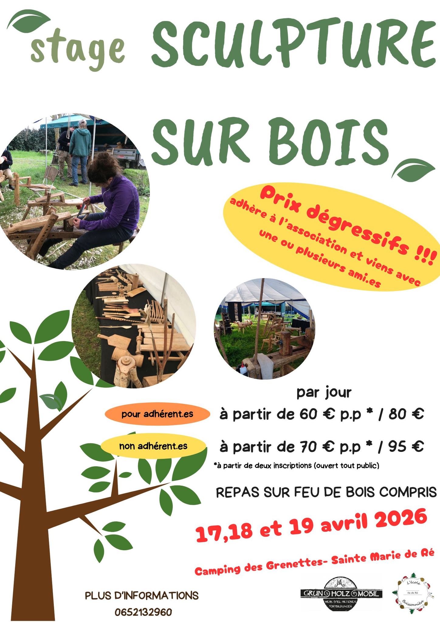 Stage sculpture sur bois