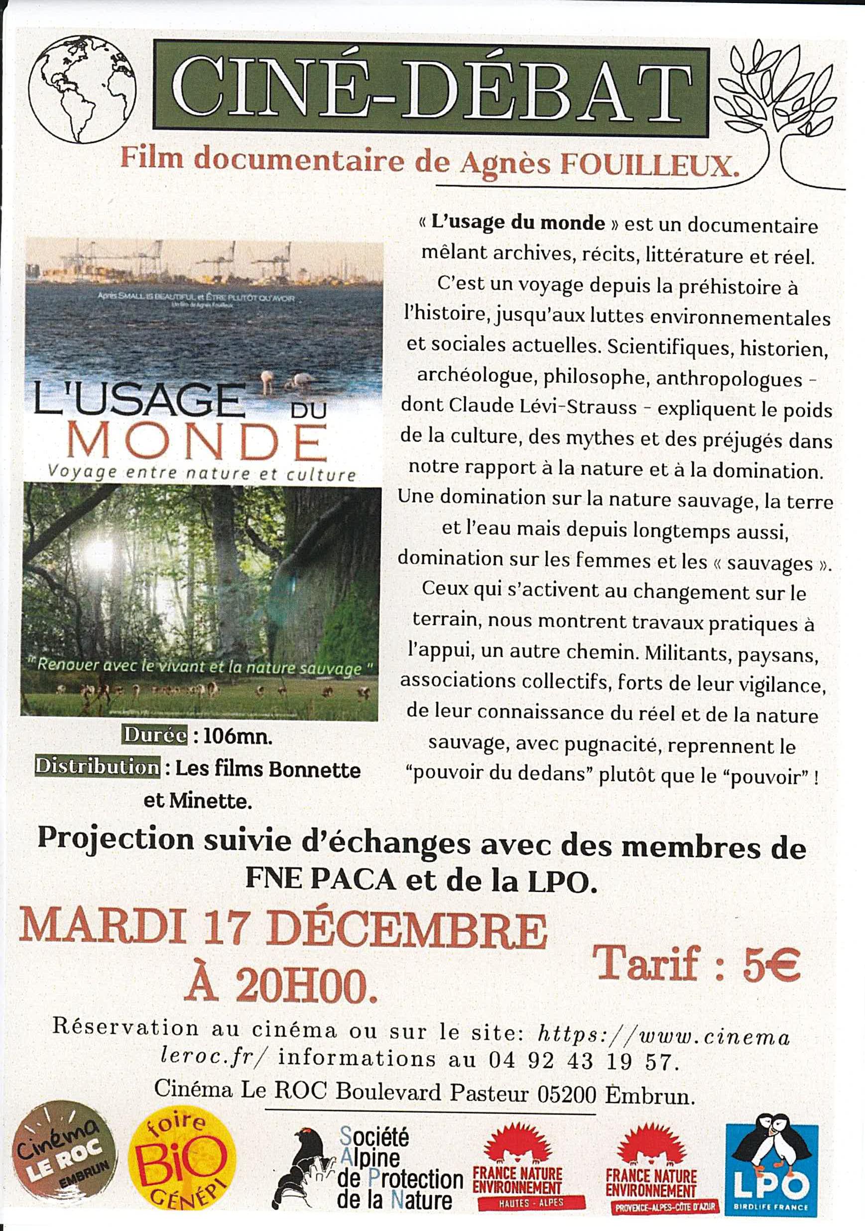 Ciné-débat "L'usage du monde"_Embrun