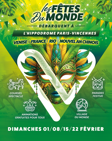 Affiche du Carnaval de Rio à l'Hippodrome de Vincennes 