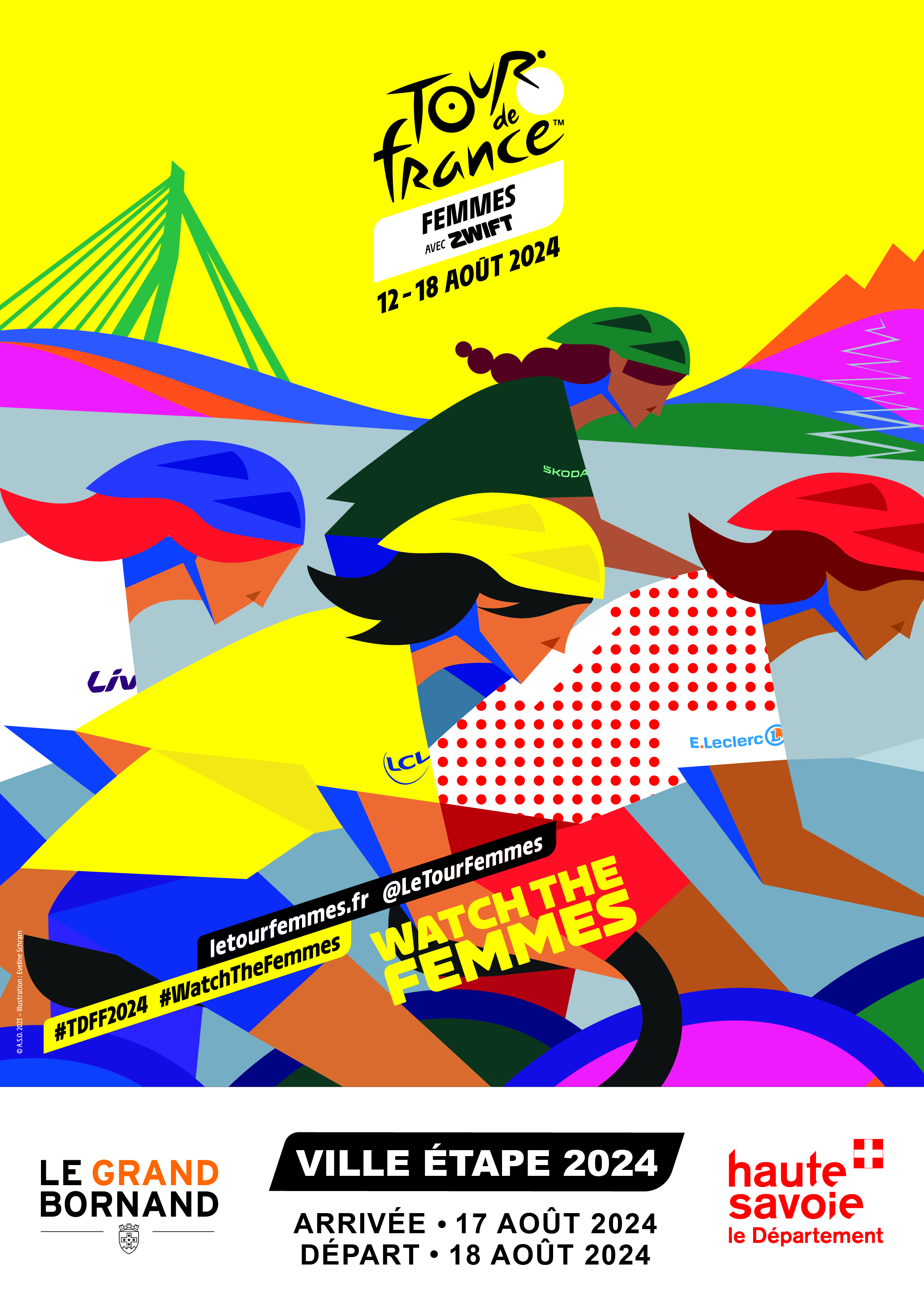 Affiche Tour de France Femmes avec Zwift 2024