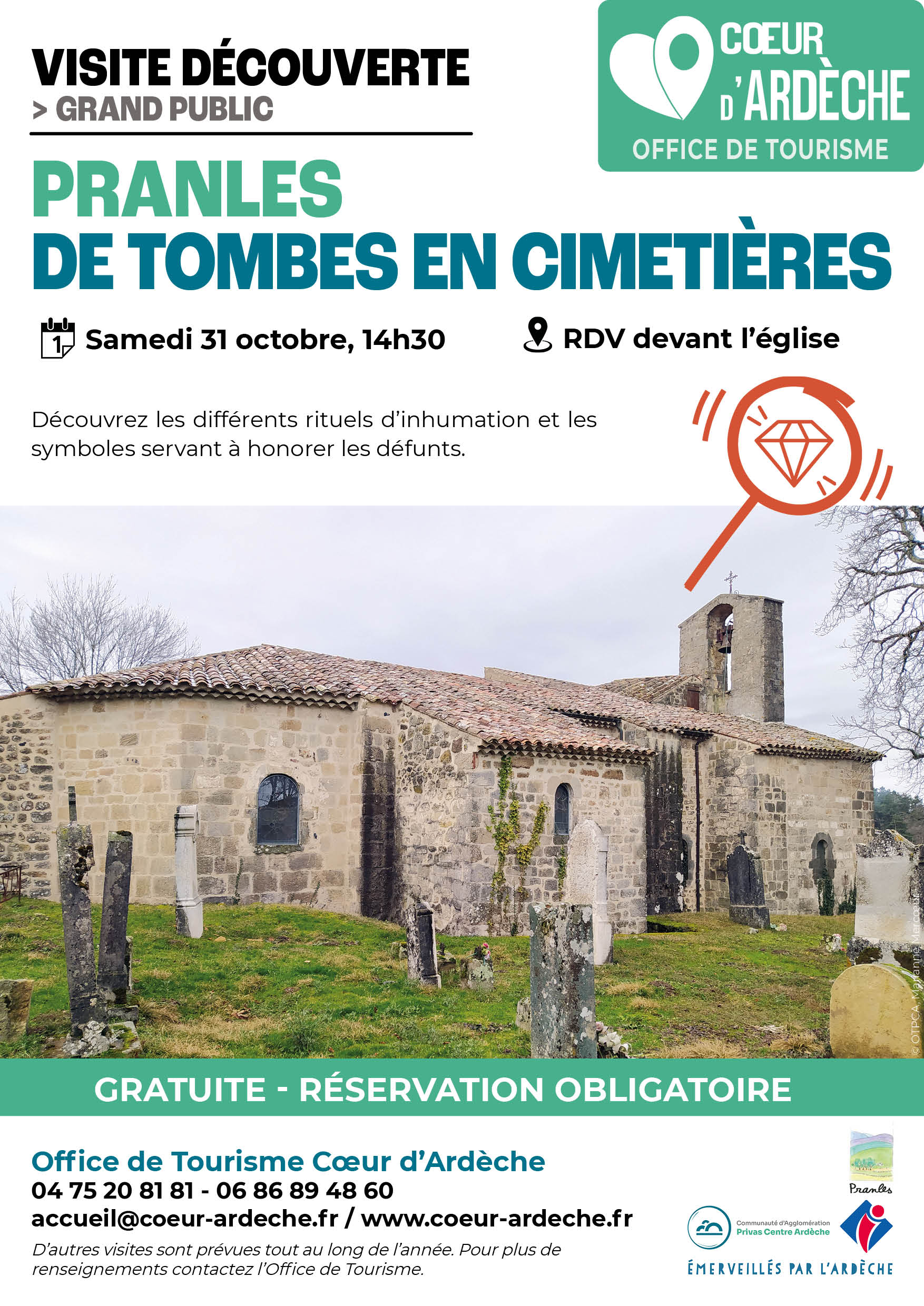 Visite découverte "Pranles, de tombes en cimetières - spéciale Toussaint"