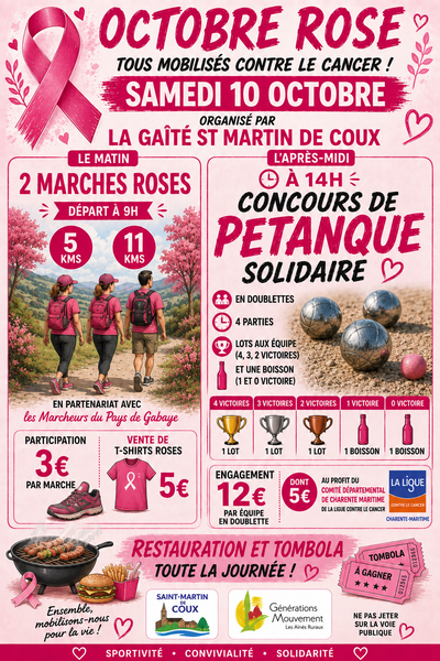 Octobre Rose à St Martin de Coux
