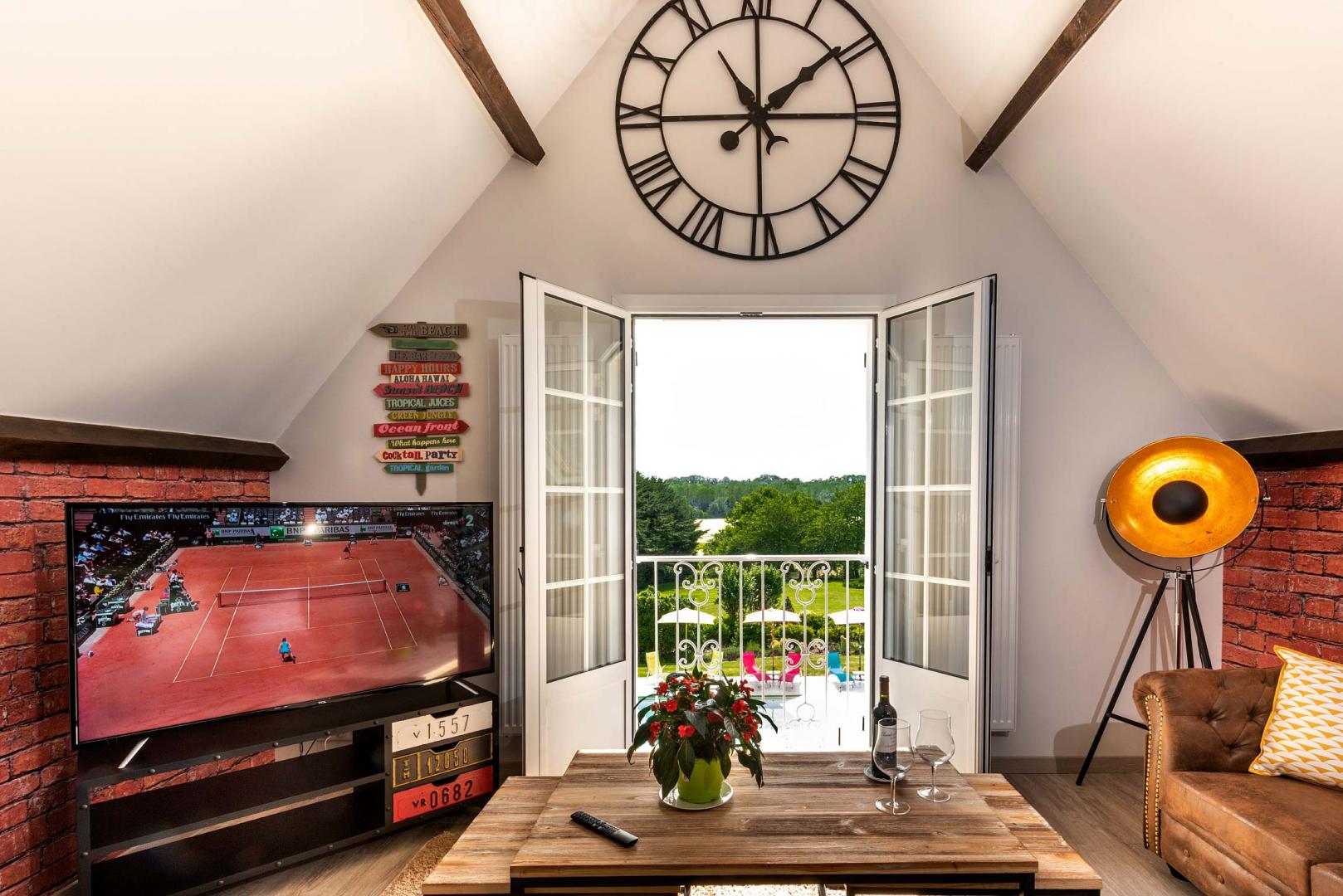vue du loft sur la propriété