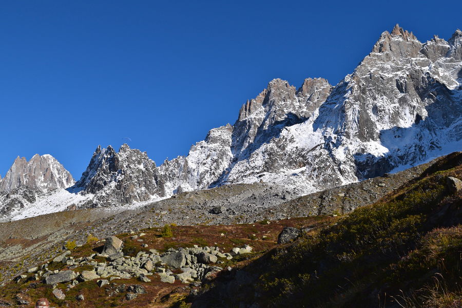 Vue sur les aiguilles de chamonix