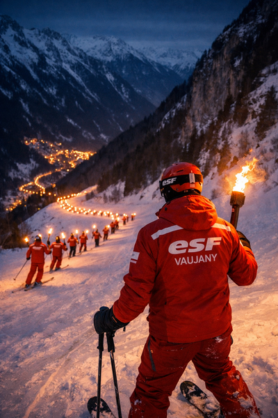 Descente aux flambeaux de L'ESF