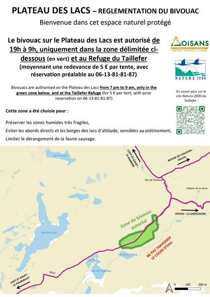 Zone bivouac Lac Fourchu