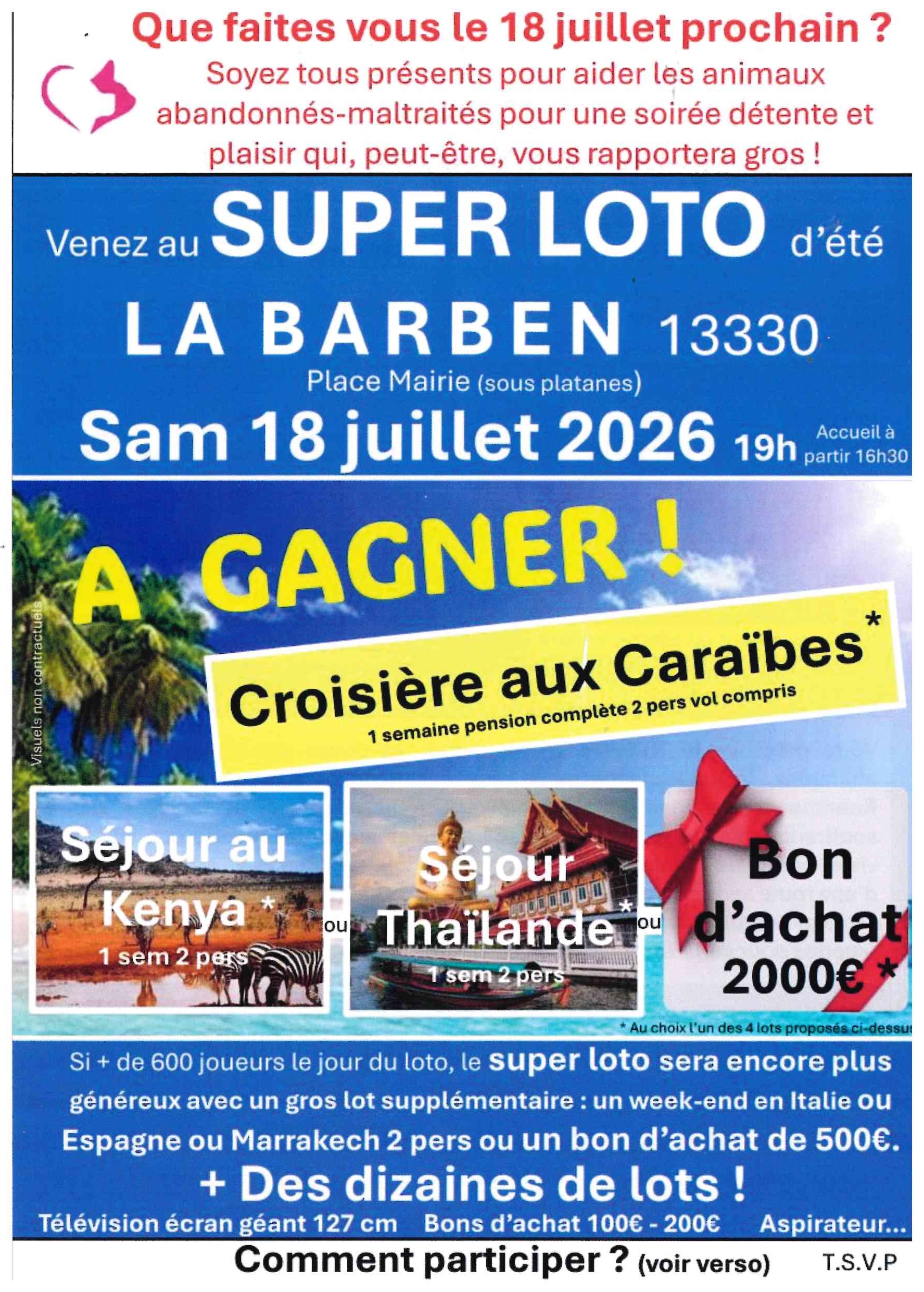 Grand loto Amcoeur à La Barben