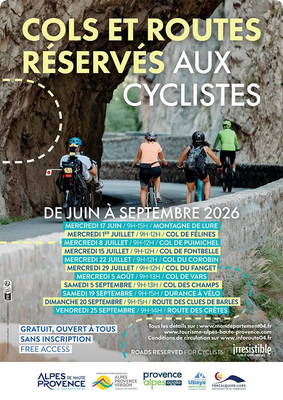 Cols et routes réservés aux cyclistes - Col des Champs