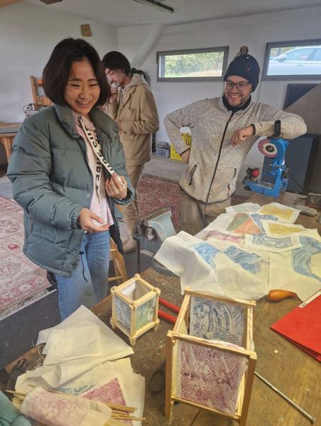 Atelier d’impression Ukiyo-e textile par Natsuka