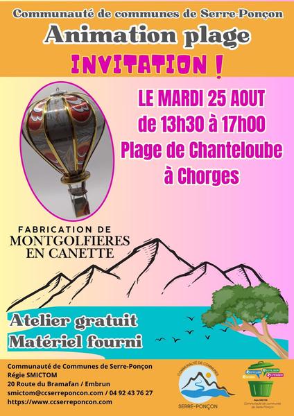 Animation Plage - Montgolfière en canette