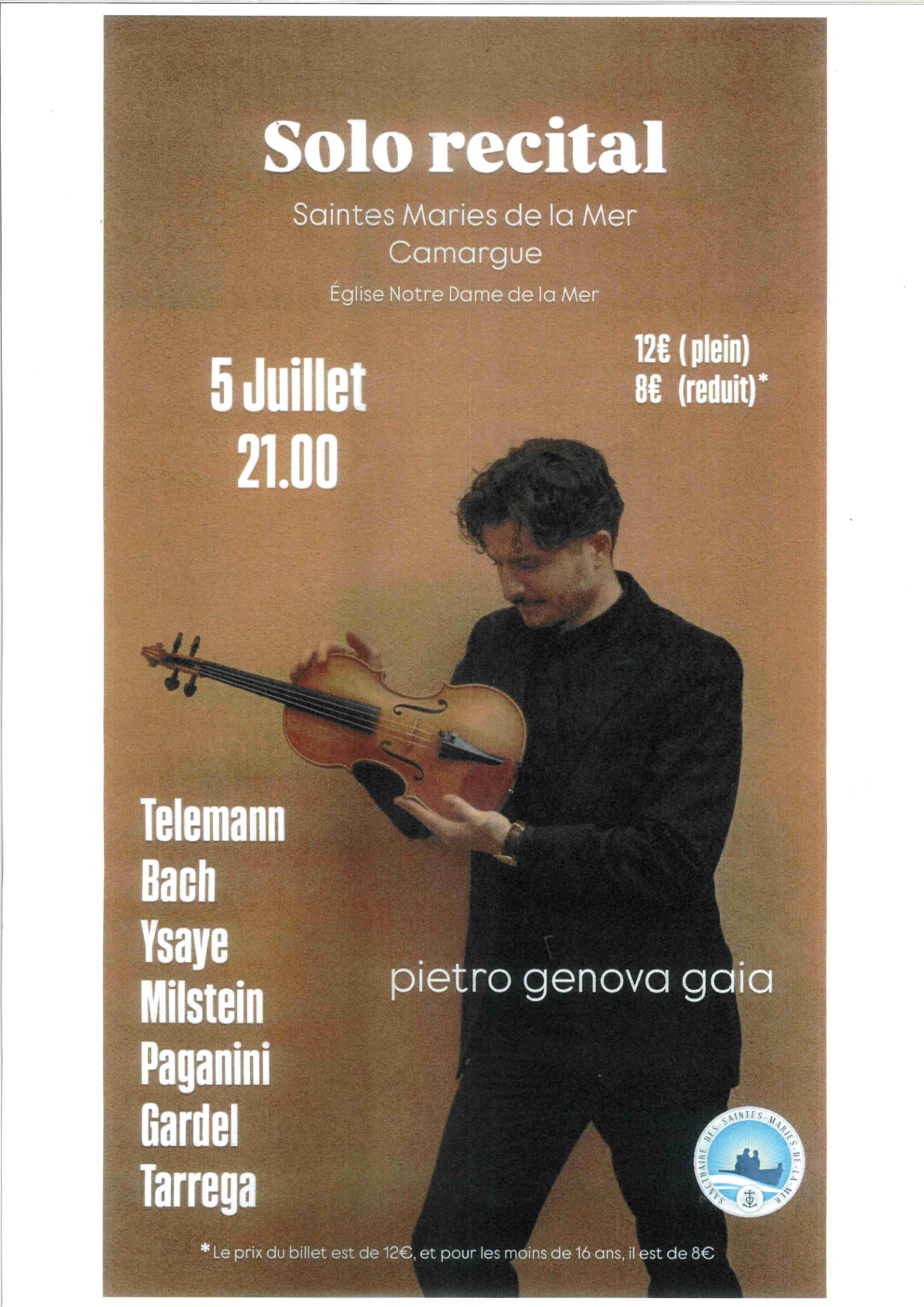 Concert du violoniste Pietro Genova Gaia