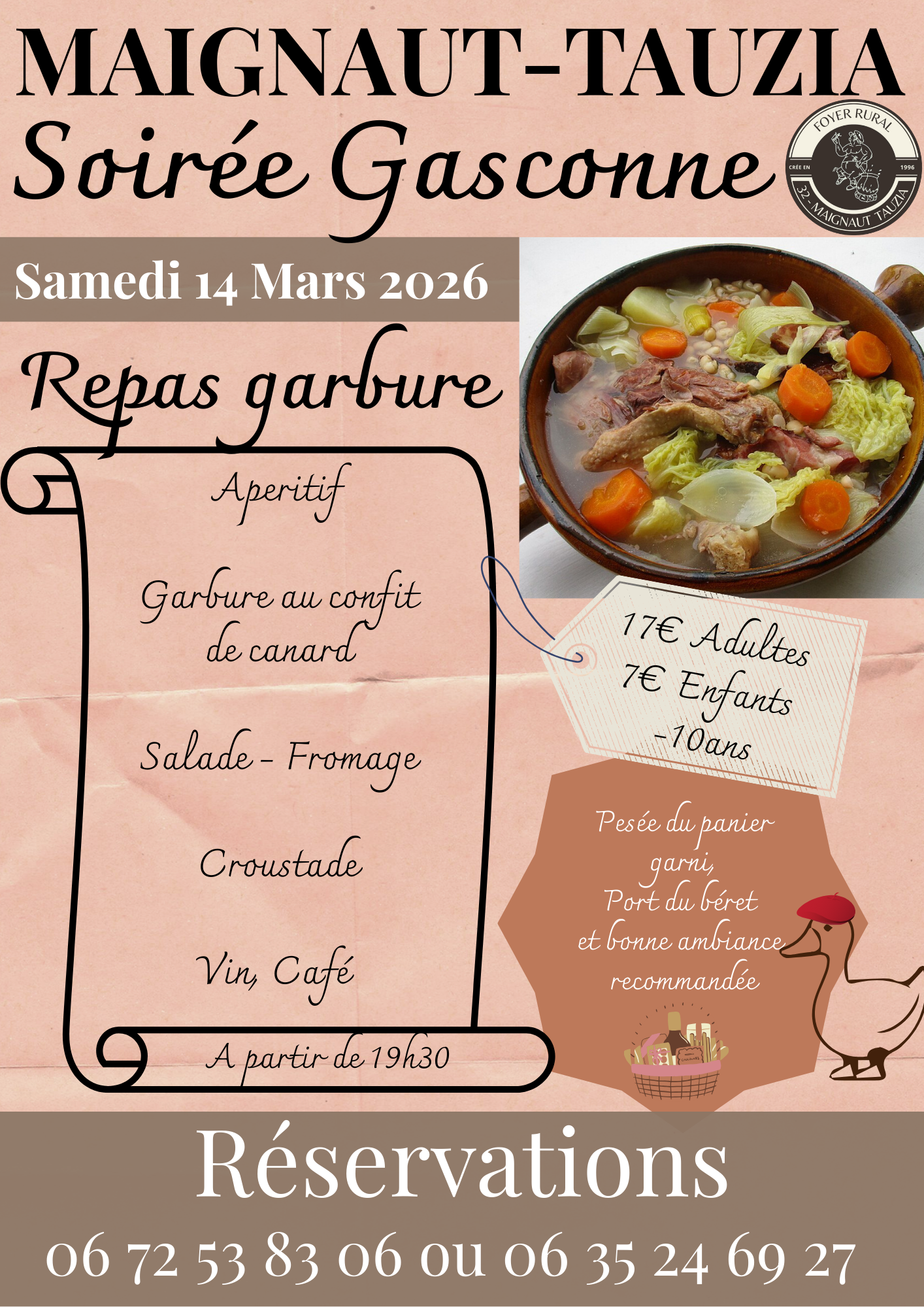 Soirée gasconne - repas Garbure_Maignaut-Tauzia