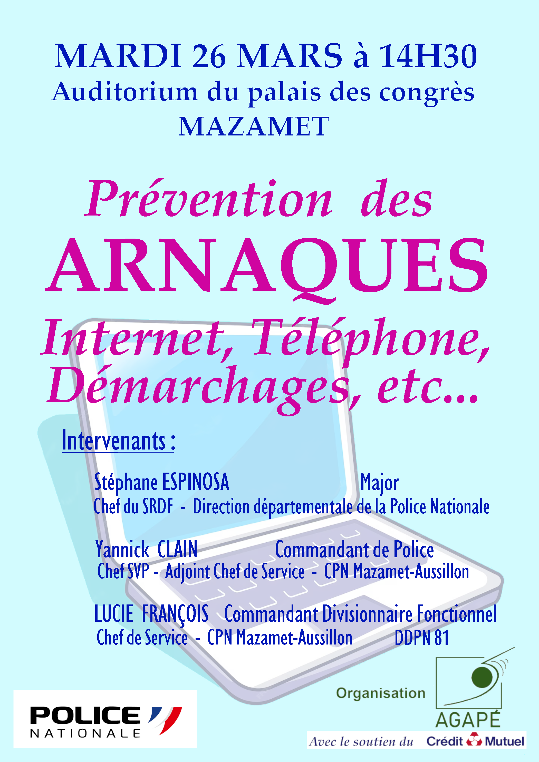 Conference Arnaques Affiche