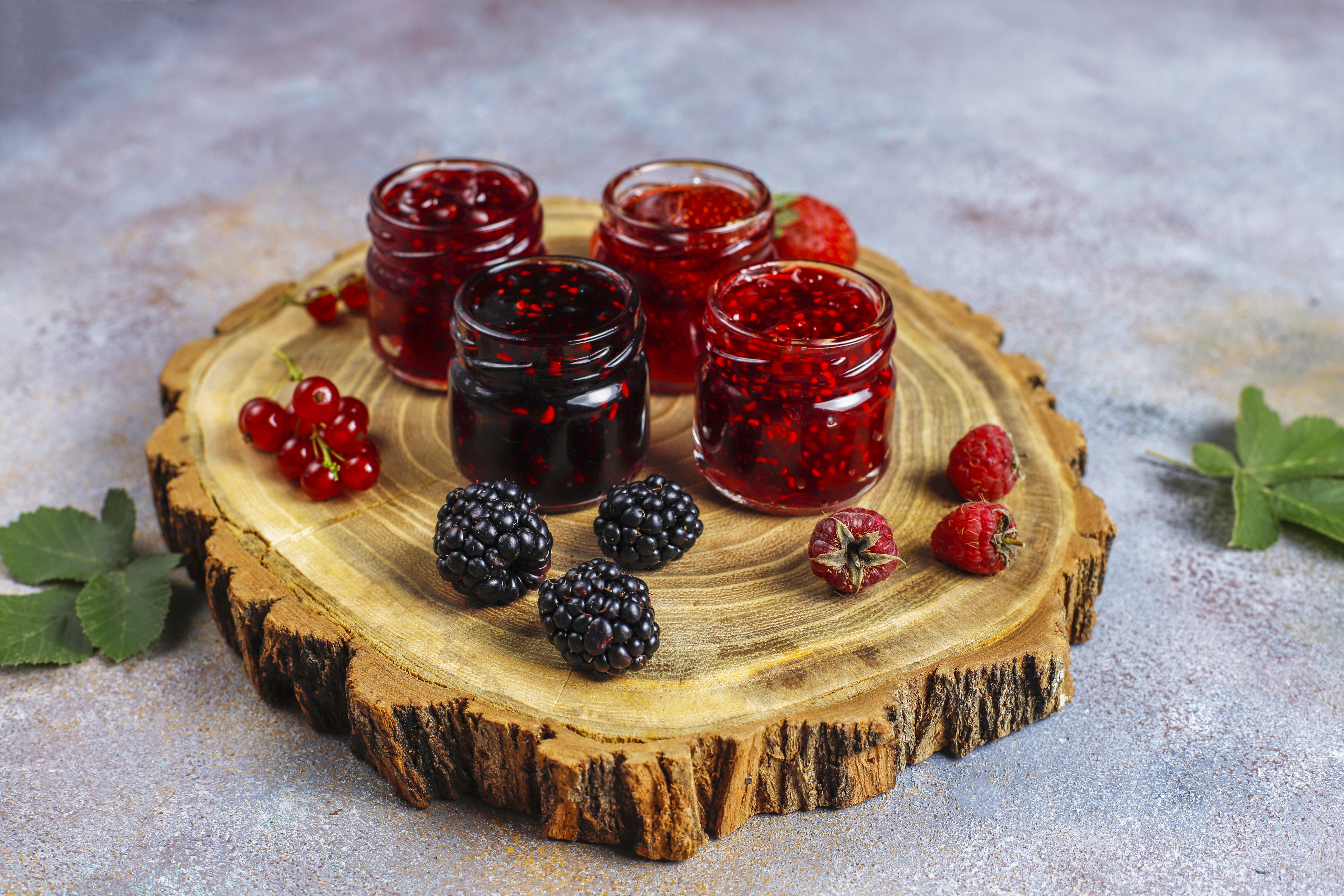 Assortment-berry-jams-top-view