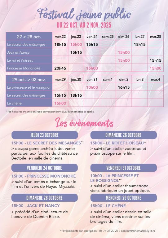 Programme du festival