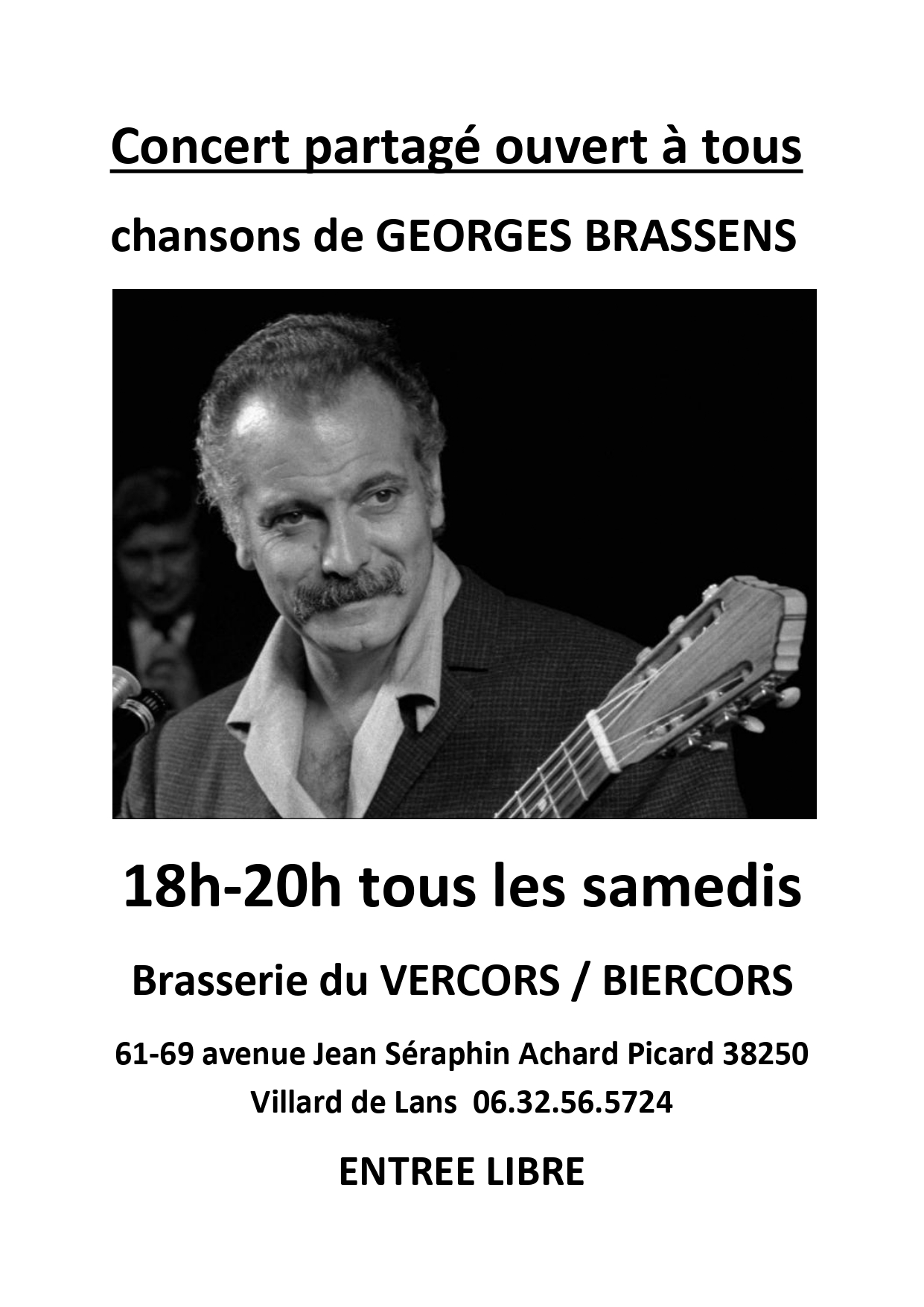 Concert de chansons de Georges Brassens_Villard-de-Lans