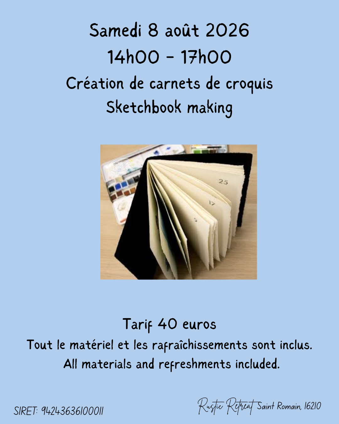 Atelier de fabrication de carnets de croquis