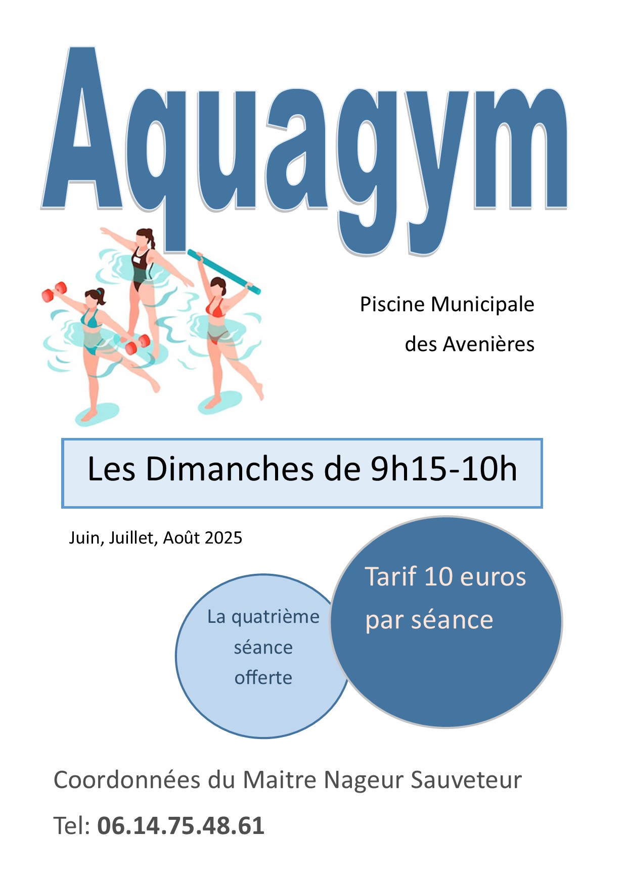 Affiche cours d'aquagym à la piscine des Avenières-veyrins-Thuellin - Balcons du Dauphiné