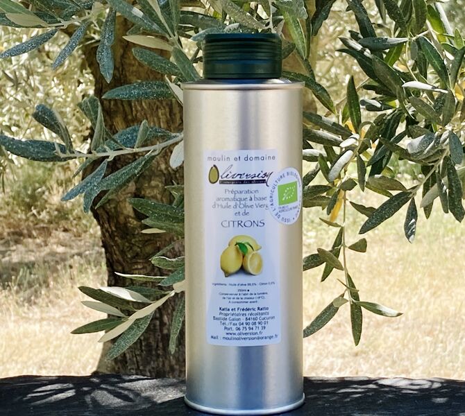 Huile d'olive bio aux citrons de Menton