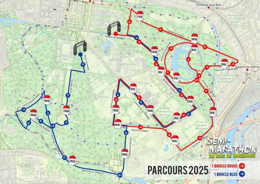 Tracé GPS du parcours du semi-marathon 