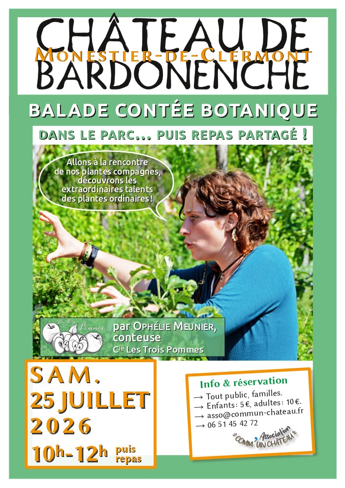 Affiche Balade Contée Botanique 25 juillet 2026 Ch de Bardonenche
