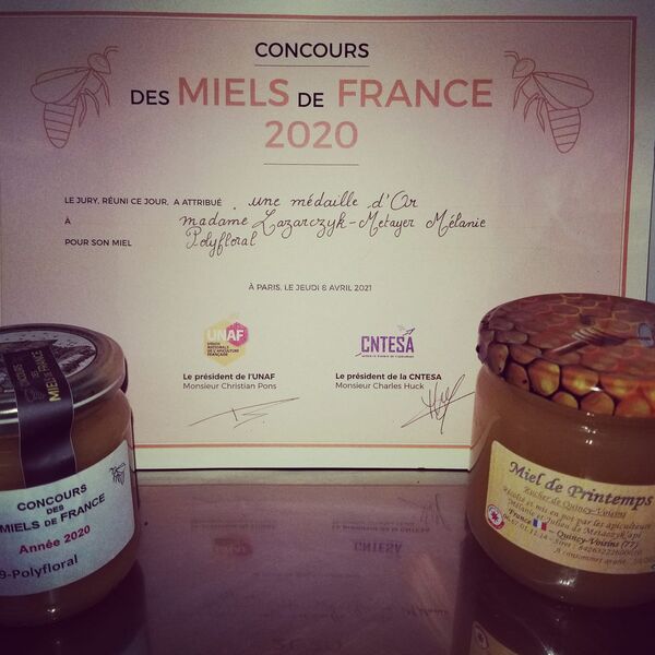 Médaille d'or au concours des miels de France
