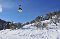 Accès sur le domaine skiabel de l'Essert avec la télécabine - accesible aux skieurs et aux piétons