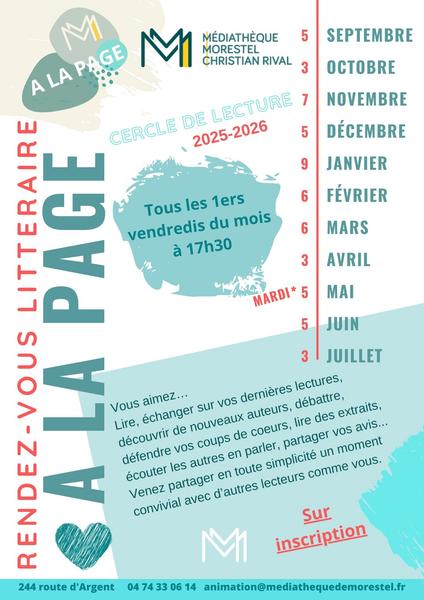 À la page ! Rendez-vous littéraire adulte_Morestel
