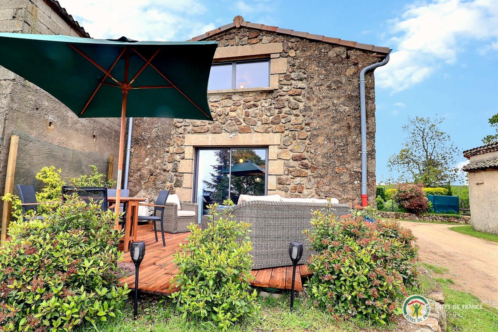 Terrasse privative du gîte