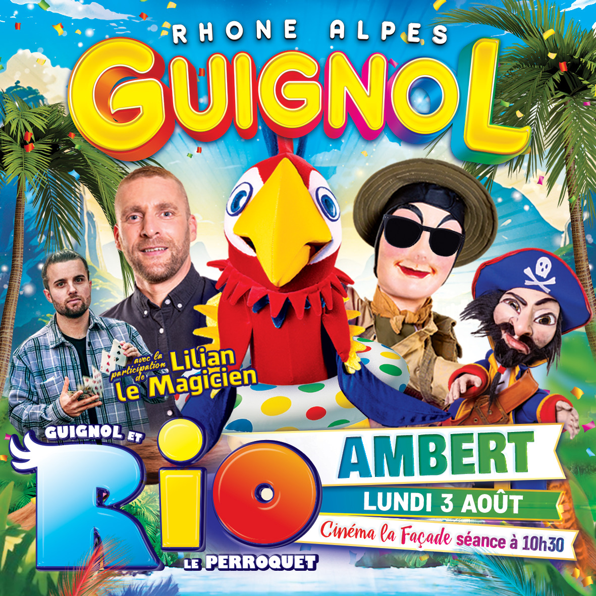 Guignol et Rio le majestueux perroquet