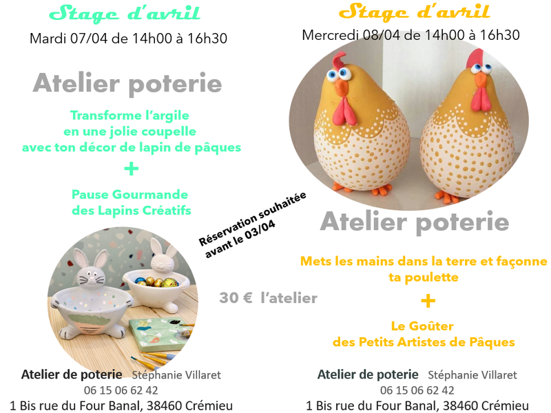 Stage de poterie pour enfants avec Stéphanie Villaret à Crémieu_Balcons du Dauphiné