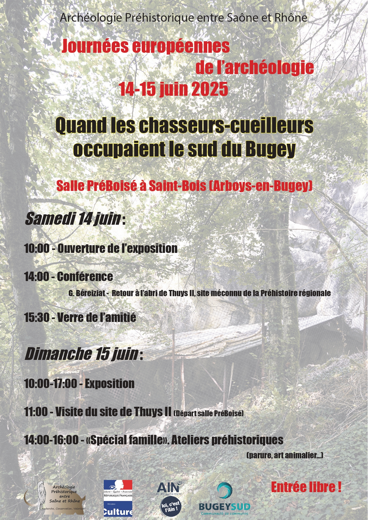 Journées Européennes de l’Archéologie : visite du site de Thuys II (Arboys-en-Bugey)_Arboys en Bugey