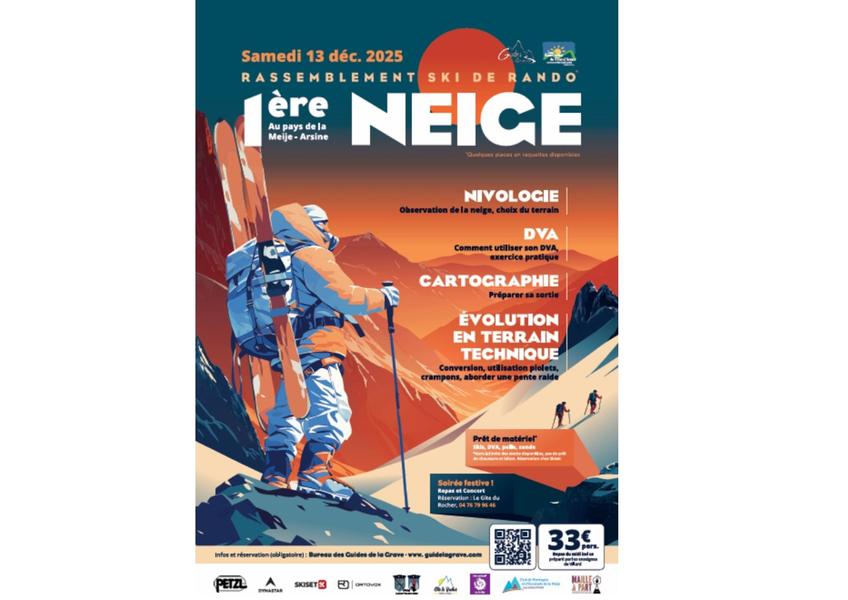 affiche 1e neige 2026 - © bureau des guides de La Grave