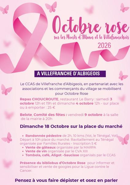 Octobre Rose à Villefranche d'Albigeois
