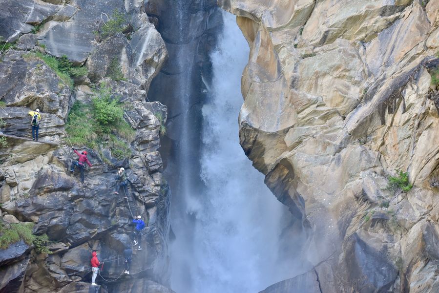 Via Ferrata Climbing, La Fraîche Waterfall - Guided Outing
