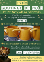 Exposition boutique de Noël à l'atelier de Mélanie Bourlon_Les Avenières Veyrin…