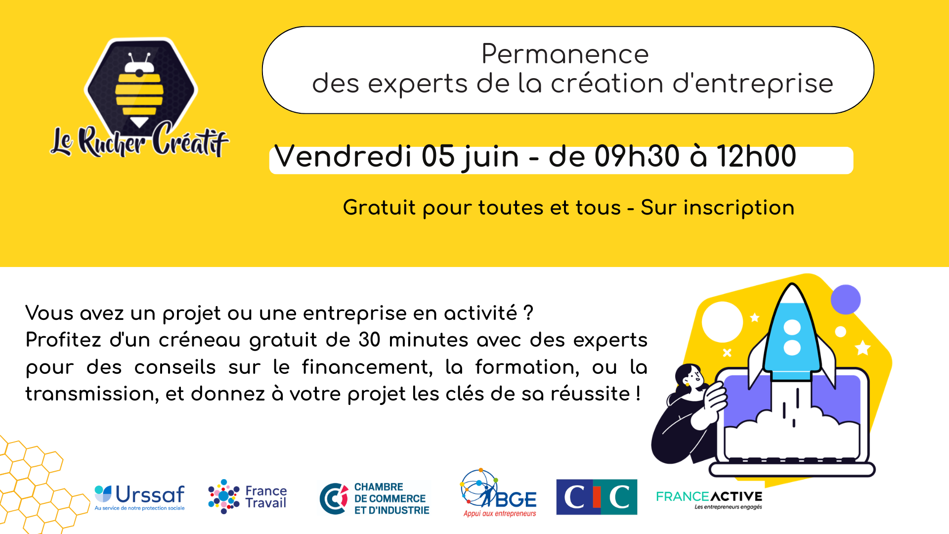 Permanence des expert(e)s de la création d'entreprise — visuel événement