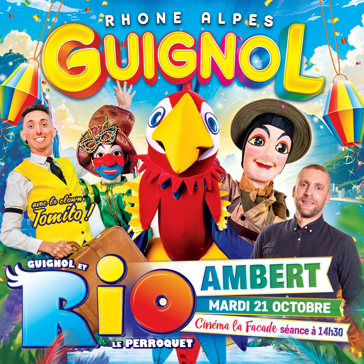 Guignol Rhône Alpes et Rio le majestueux perroquet