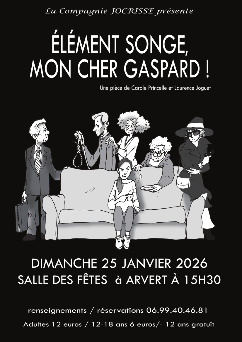 Théâtre : "Élément Songe, Mon Cher Gaspard" - Compagnie Jocrisse