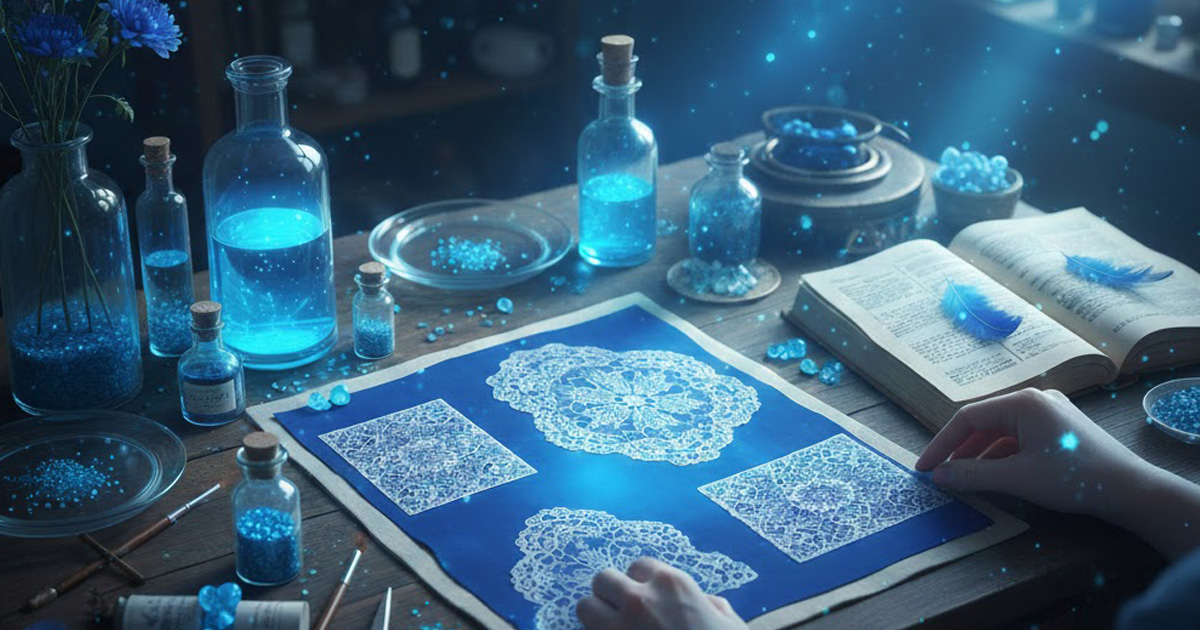 Atelier cyanotype : Dentelles & magie bleue