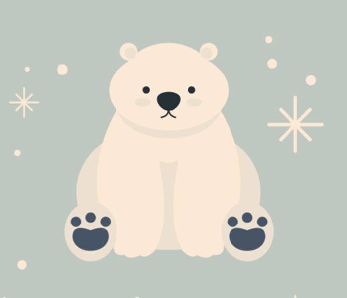 Tu00eate d'ours polaire en coton u00e0 du00e9corer_u00c9tampes