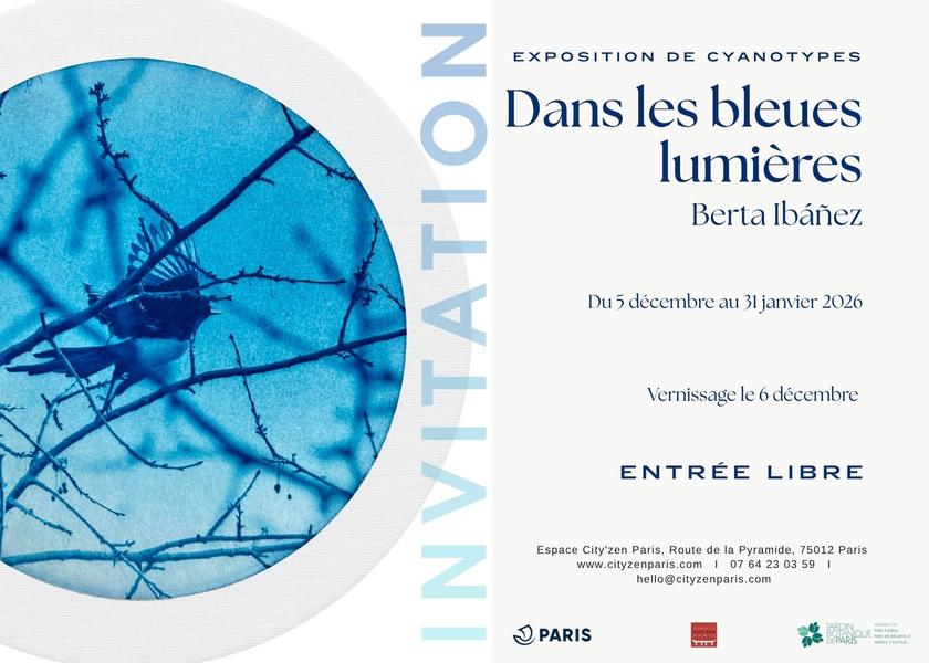 Affiche de l'exposition "Dans les bleues Lumières" à l'espace City'Zen 