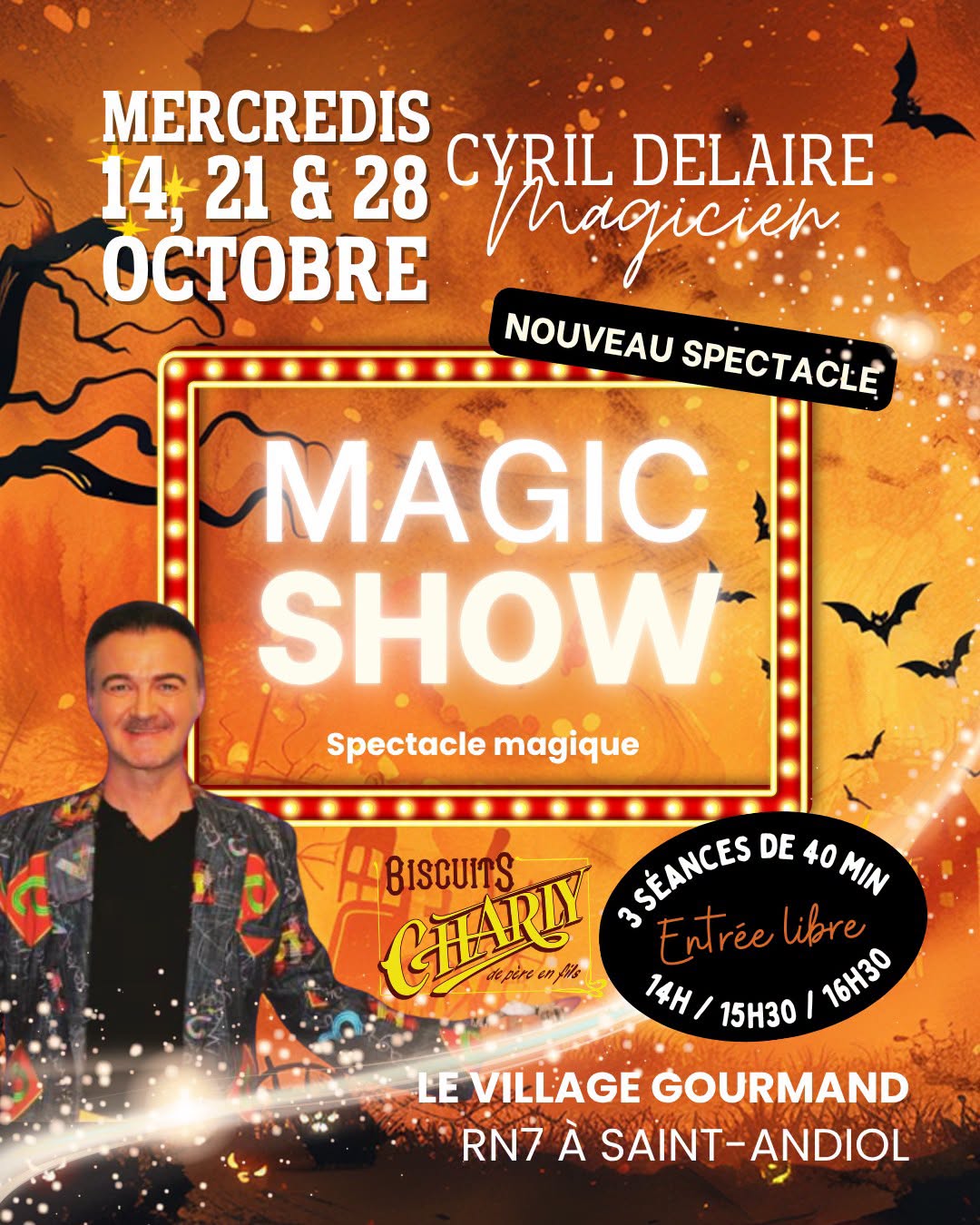 Animations d'Halloween  Magic Show chez Biscuits Charly
