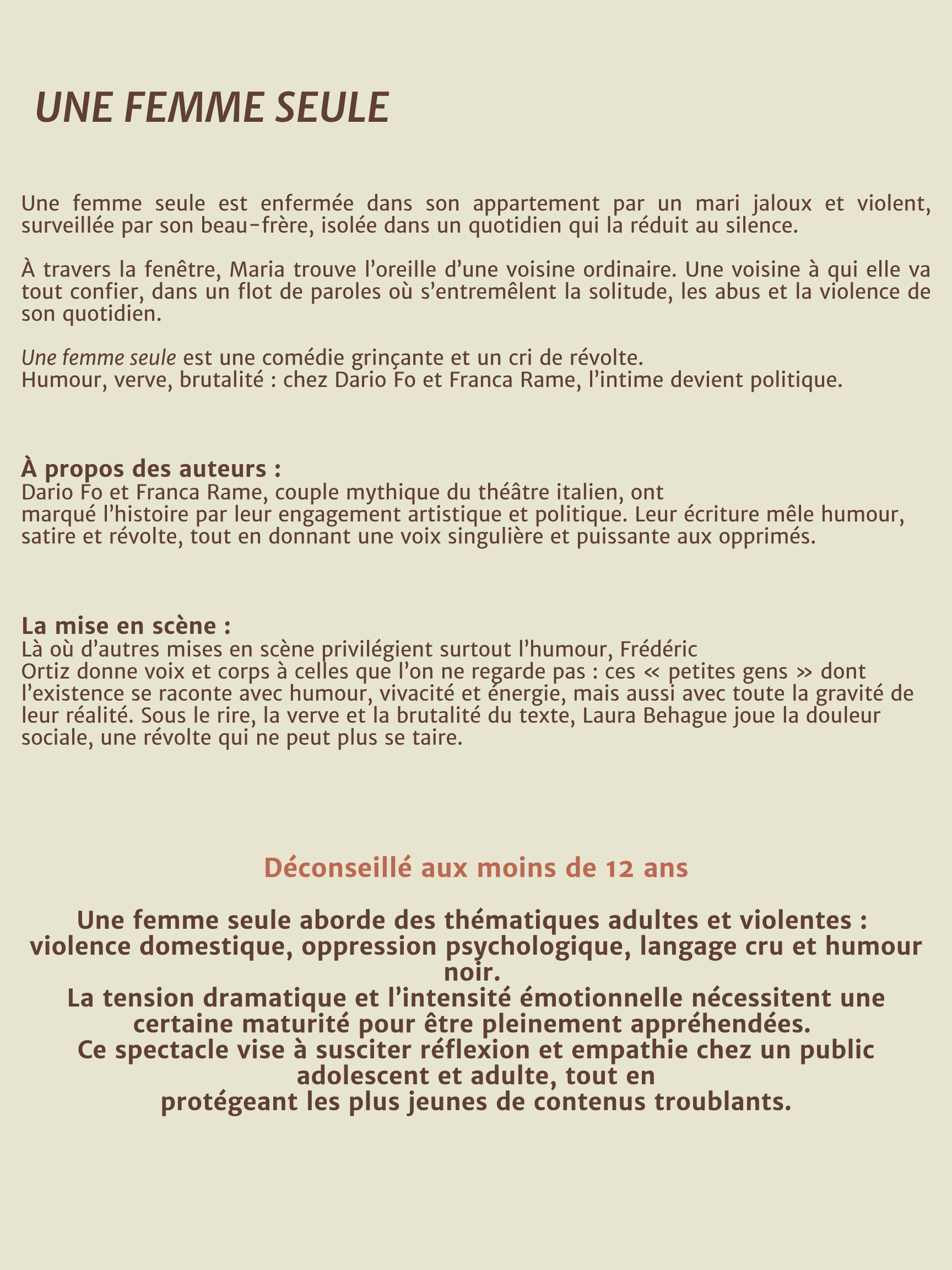Une femme seule