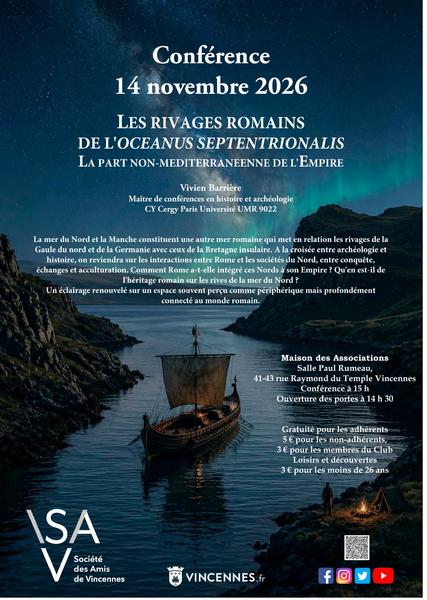 Conférence «  Les rivages romains de l'Oceanus septentrionalis. La part non-méditerranéenne de l'Empire » 