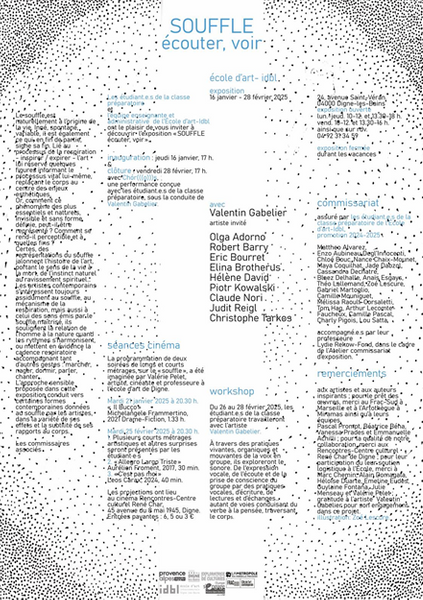 Exposition : souffle - écouter, voir Du 16 janv au 28 fév 2025