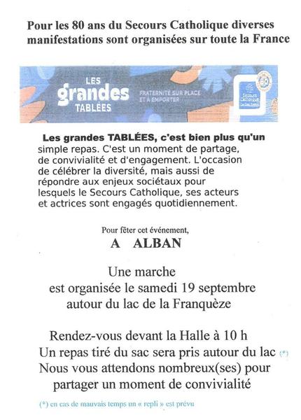 Les Grandes Tablées – Marche autour du lac de la Franquèze